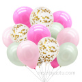 Custom Made 12 Inch Clear Silver and Gold Confetti Latex Nitrile Balloons Untuk Hiasan Krismas